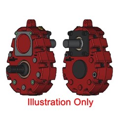 T33i PTO Drive 2.04:1 Ratio 21T 1 3/8" 16/32 Male Input 1 1/2" Male Output 3/8" Key