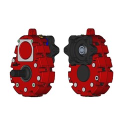 T33i PTO Drive 2.04:1 Ratio 21T 1 3/8" 16/32 Male Input SAE C Mount 14T 1 1/4" 12/24