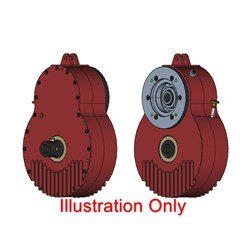 T55 PTO Drive 2.03:1 Ratio 21T 1 3/8" 16/32 Female Input SAE C Mount 14T 1 1/4" 12/24