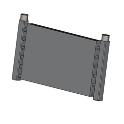 COOLING ELEMENT Heavy Duty Steel Fin & Tank Cu Tube 20Bar 1" BSPP 629 x 358 x 38mm