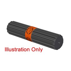 SPLINE SHAFT 6T 1" Straight 8" Long